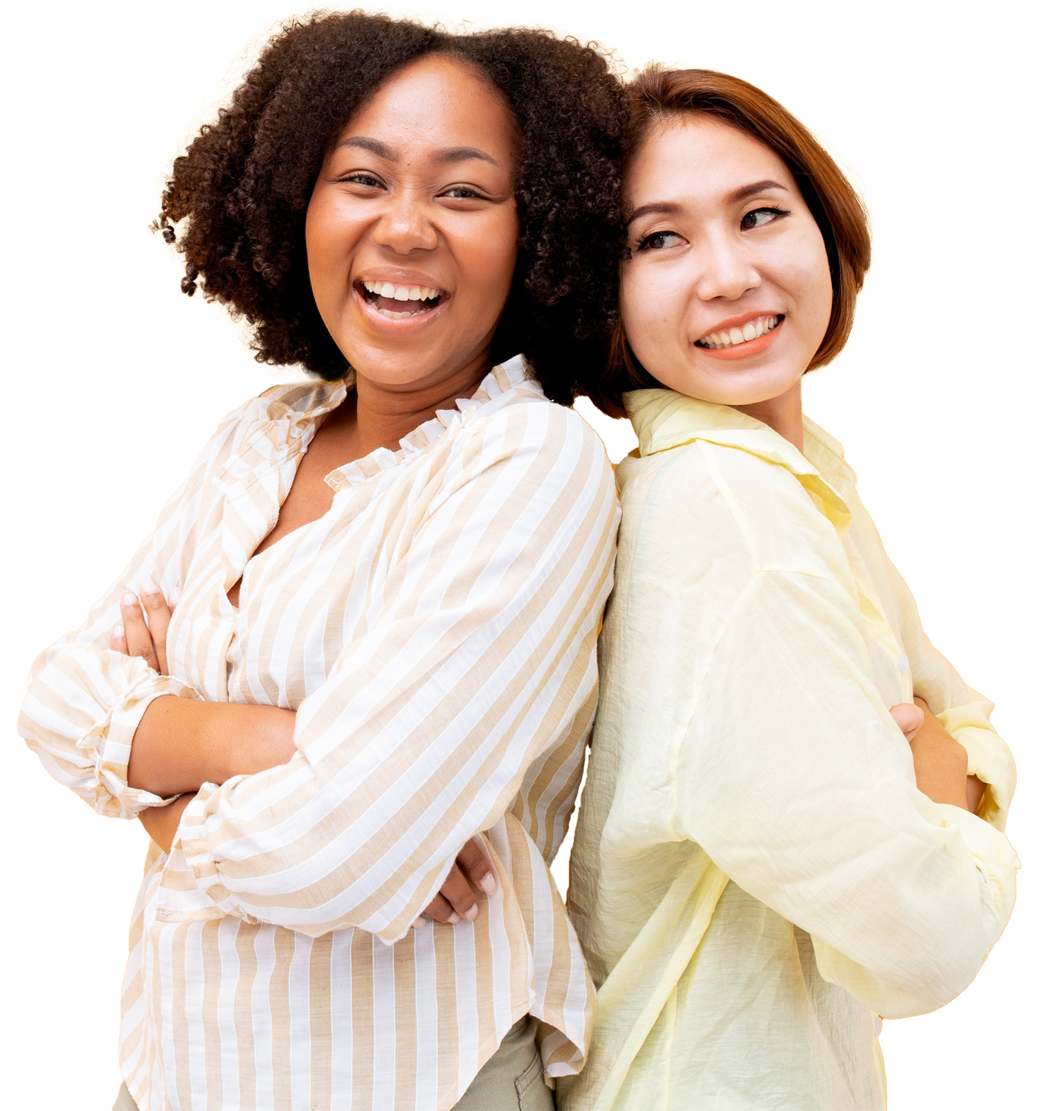 Two friends back to back