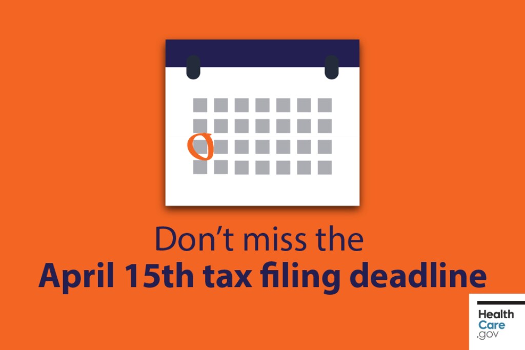 {Don’t miss April 15 tax filing deadline} Image: {Tax filing deadline circled on calendar}