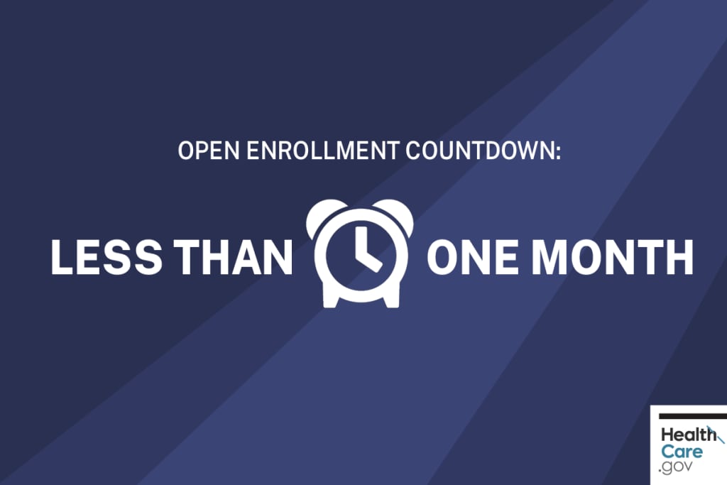 {Open Enrollment countdown: Less than one month} Image: {Countdown clock for 2020 Open Enrollment"}
