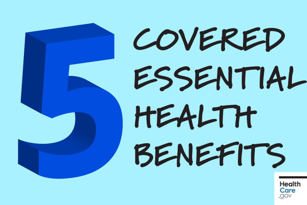 {5 essential health benefits} Image: {Blue #5 and text}