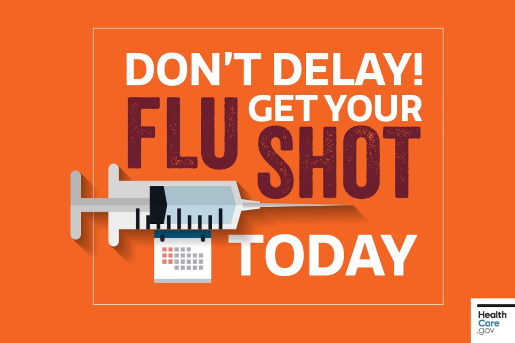 Illustration of flu shot syringe Image: Don’t delay! Get your flu shot today