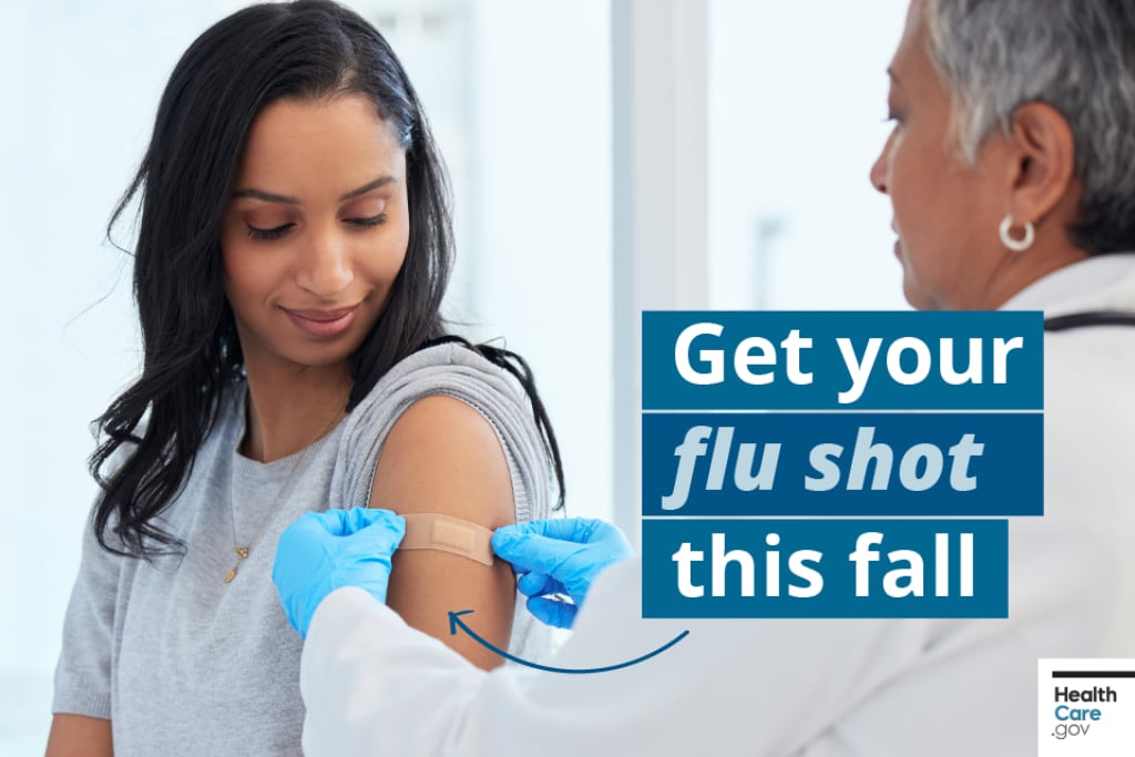Patient getting her yearly flu shot