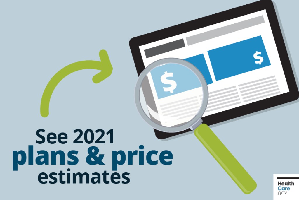 Magnifying glass zoomed in on computer screen showing dollar amount Image: See 2021 plans and price estimates