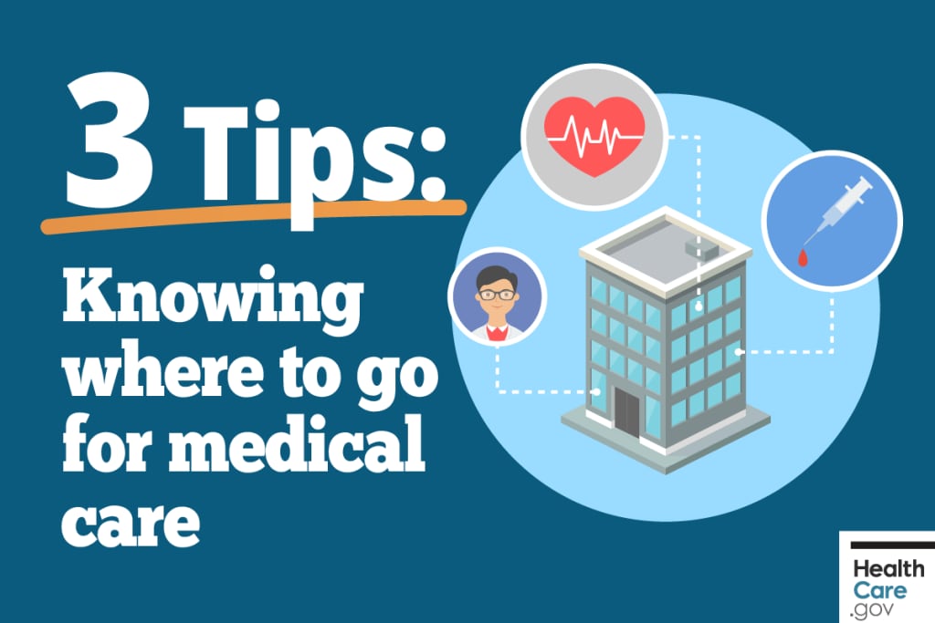 {Routine medical care and emergencies} Image: {Where to get medical care}