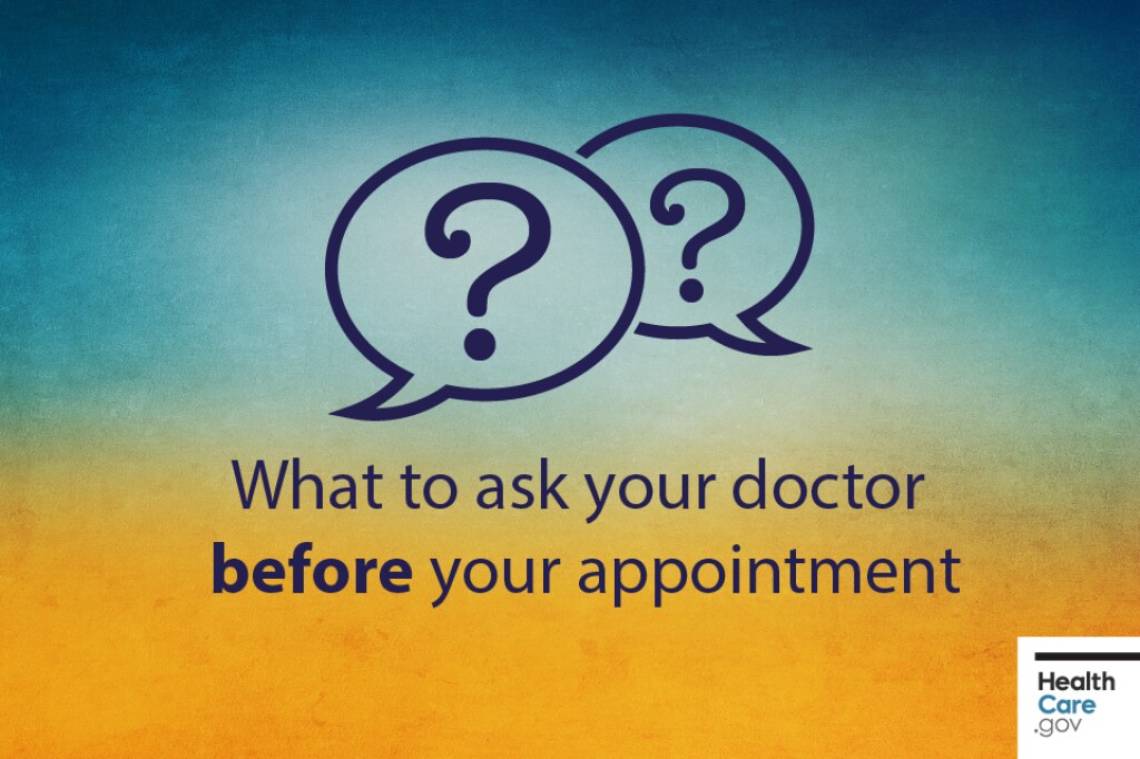 {What to ask your doctor before your appointment} Image: {Question and answer speech bubbles}