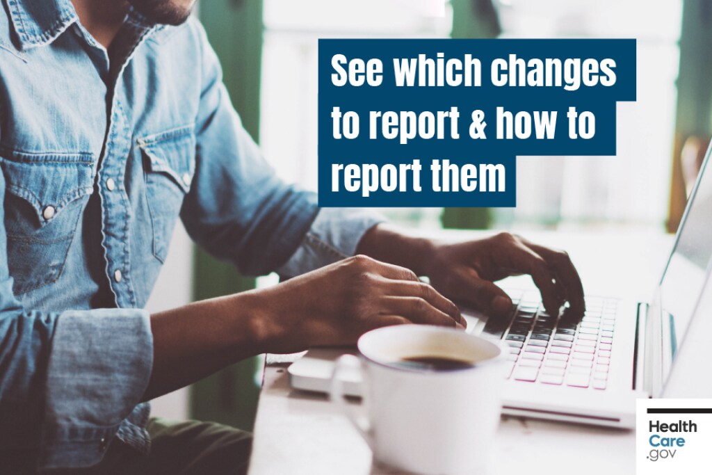 Man sits at computer with cup of coffee Image: See which changes to report & how to report them