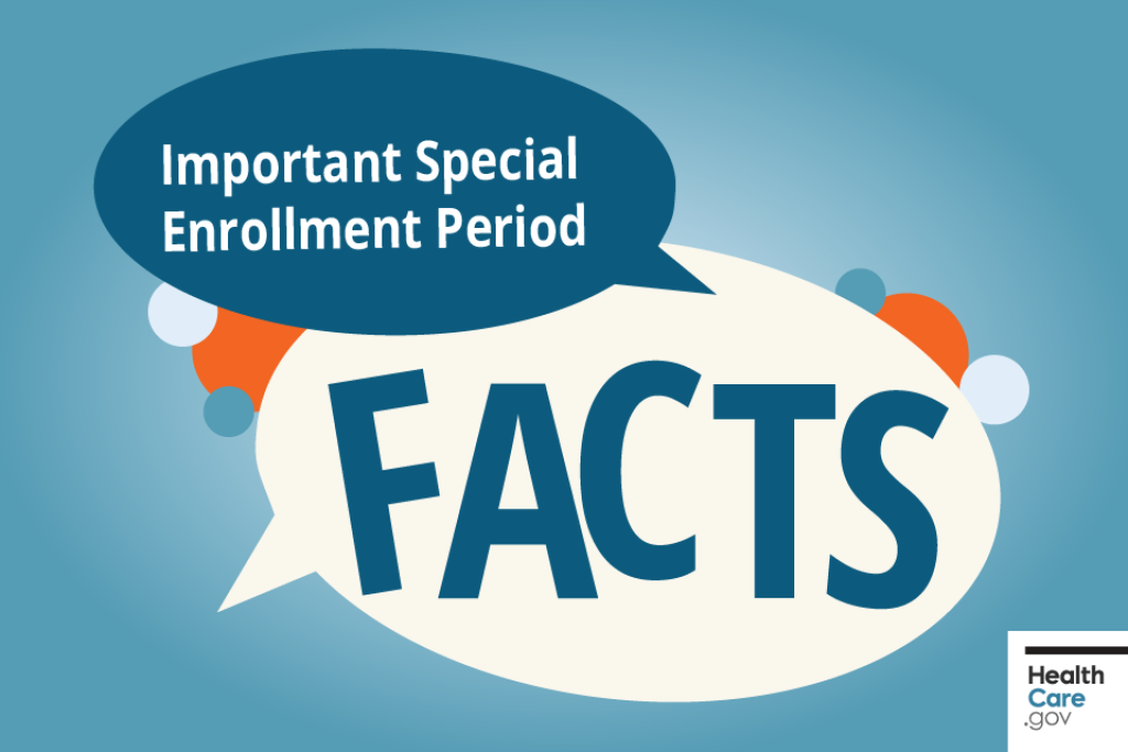 Image: {Speech bubble saying "Important Special Enrollment Period facts"}