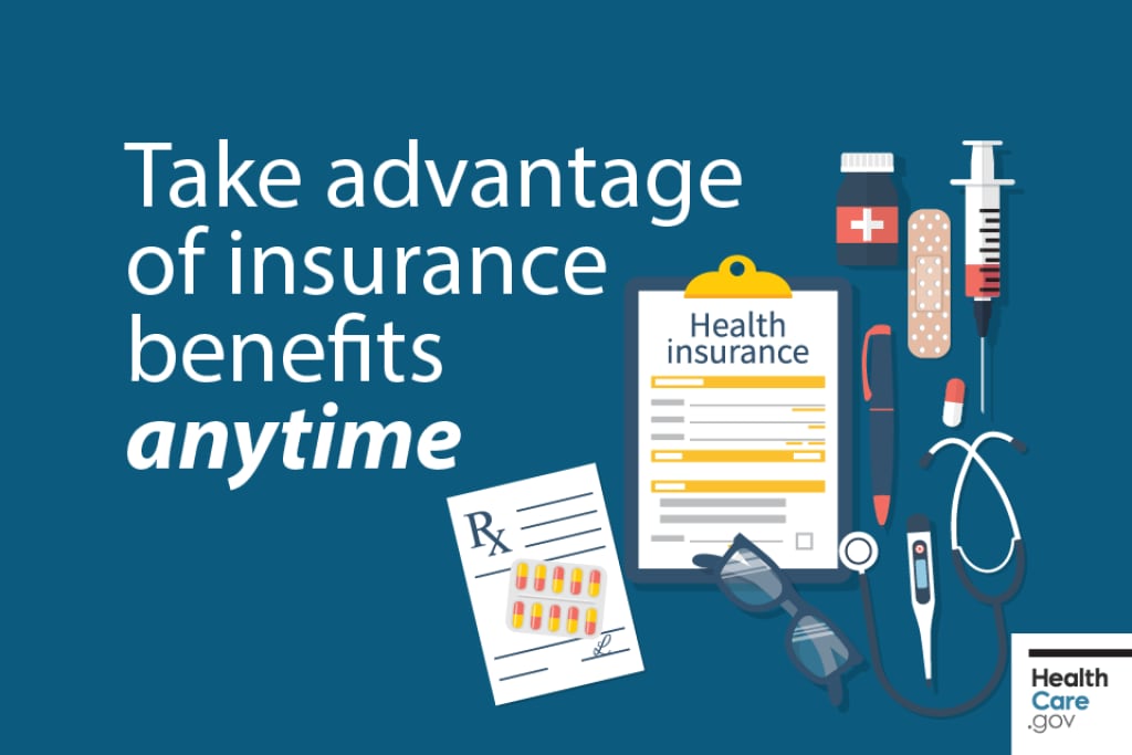 {Take advantage of insurance benefits anytime} Image: {A variety of medical equipment"}