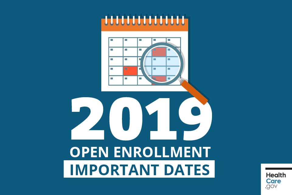 Image: {Calendar with 2019 Open Enrollment dates}