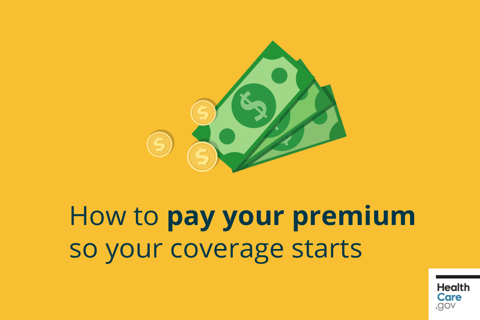 Image: {Dollars and coins above banner text about paying premium}